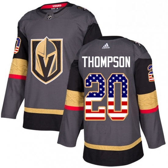 Youth Adidas Vegas Golden Knights 20 Paul Thompson Authentic Gray USA Flag Fashion NHL Jersey Youth Adidas Vegas Golden Knights 20 Paul Thompson Authentic Gray USA Flag Fashion NHL Jersey