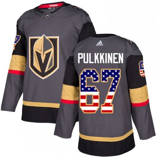 Youth Adidas Vegas Golden Knights 67 Teemu Pulkkinen Authentic Gray USA Flag Fashion NHL Jersey Youth Adidas Vegas Golden Knights 67 Teemu Pulkkinen Authentic Gray USA Flag Fashion NHL Jersey