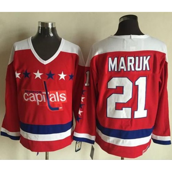 Capitals #21 Dennis Maruk Red Alternate CCM Throwback Stitched NHL Jersey Capitals #21 Dennis Maruk Red Alternate CCM Throwback Stitched NHL Jersey