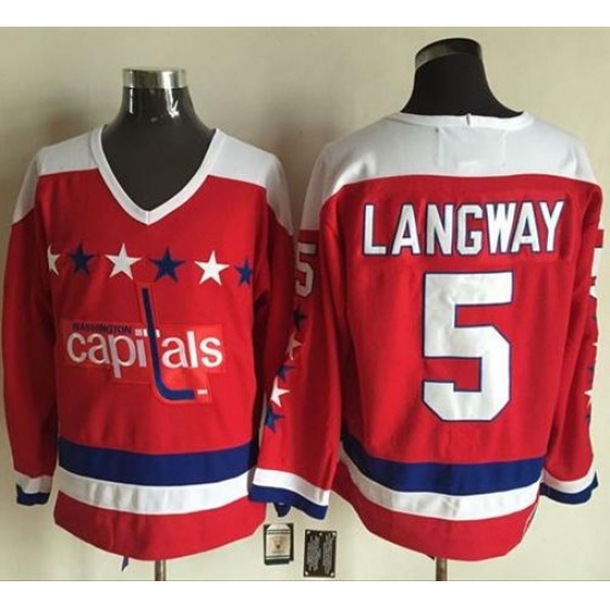 Capitals #5 Rod Langway Red Alternate CCM Throwback Stitched NHL Jersey Capitals #5 Rod Langway Red Alternate CCM Throwback Stitched NHL Jersey
