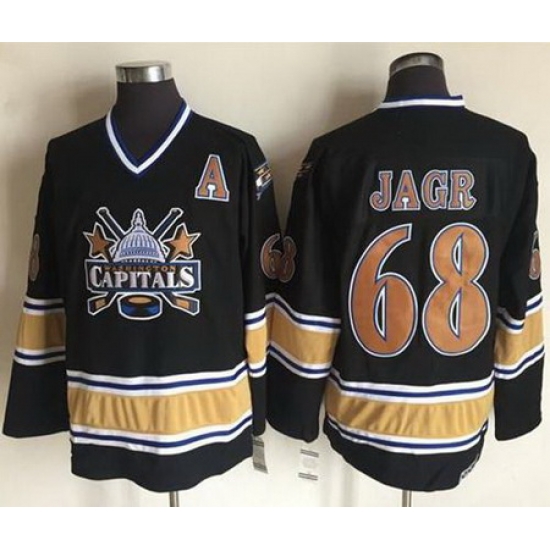 Capitals #68 Jaromir Jagr Black CCM Throwback Stitched NHL Jersey Capitals #68 Jaromir Jagr Black CCM Throwback Stitched NHL Jersey
