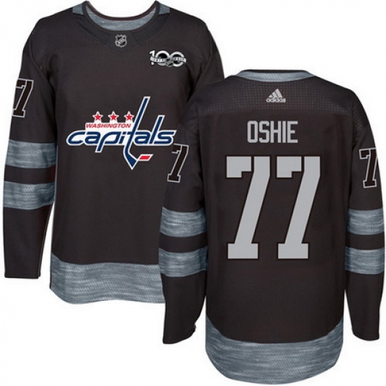 Capitals #77 T J Oshie Black 1917 2017 100th Anniversary Stitched NHL Jersey Capitals #77 T J Oshie Black 1917 2017 100th Anniversary Stitched NHL Jersey