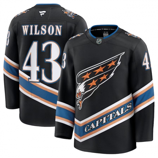 Men Washington Capitals 43 Tom Wilson Black 2024 25 Alternate Stitched Hockey Jersey Men Washington Capitals 43 Tom Wilson Black 2024 25 Alternate Stitched Hockey Jersey