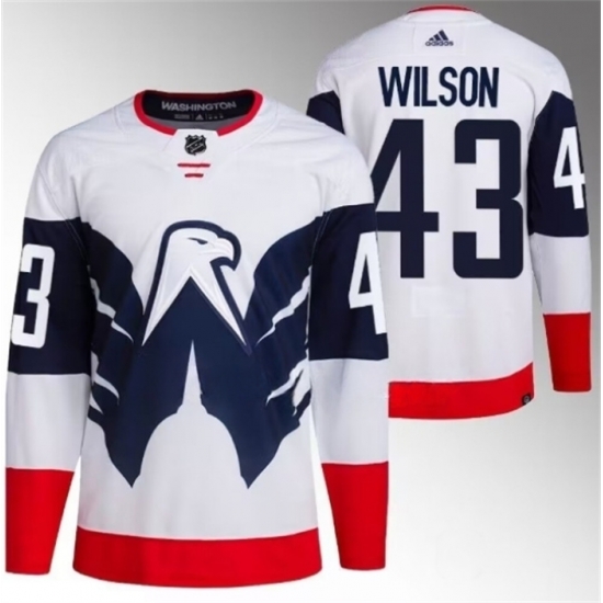 Men Washington Capitals 43 Tom Wilson White Navy Stadium Series Stitched Jersey Men Washington Capitals 43 Tom Wilson White Navy Stadium Series Stitched Jersey