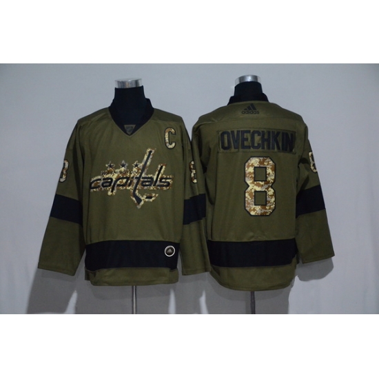 Men Washington Capitals 8 Alexander Ovechkin Olive Adidas Jersey Men Washington Capitals 8 Alexander Ovechkin Olive Adidas Jersey
