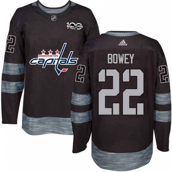Mens Adidas Washington Capitals 22 Madison Bowey Authentic Black 1917 2017 100th Anniversary NHL Jersey Mens Adidas Washington Capitals 22 Madison Bowey Authentic Black 1917 2017 100th Anniversary NHL Jersey