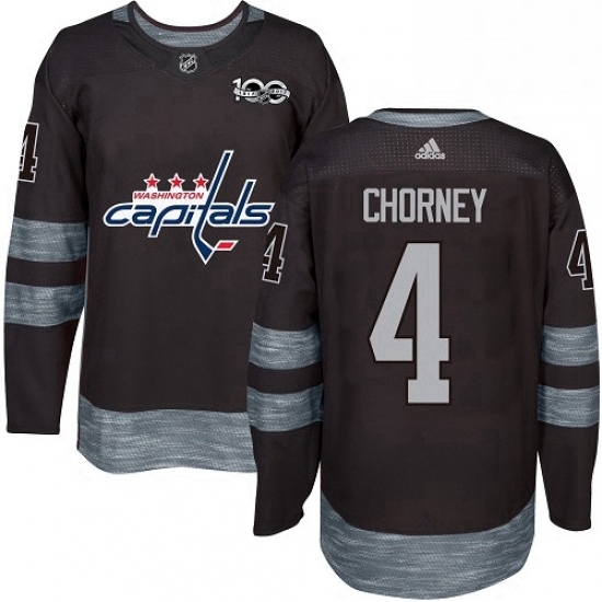 Mens Adidas Washington Capitals 4 Taylor Chorney Authentic Black 1917 2017 100th Anniversary NHL Jersey Mens Adidas Washington Capitals 4 Taylor Chorney Authentic Black 1917 2017 100th Anniversary NHL Jersey