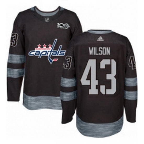 Mens Adidas Washington Capitals 43 Tom Wilson Authentic Black 1917 2017 100th Anniversary NHL Jersey Mens Adidas Washington Capitals 43 Tom Wilson Authentic Black 1917 2017 100th Anniversary NHL Jersey