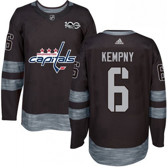 Mens Adidas Washington Capitals 6 Michal Kempny Authentic Black 1917 2017 100th Anniversary NHL Jerse Mens Adidas Washington Capitals 6 Michal Kempny Authentic Black 1917 2017 100th Anniversary NHL Jerse