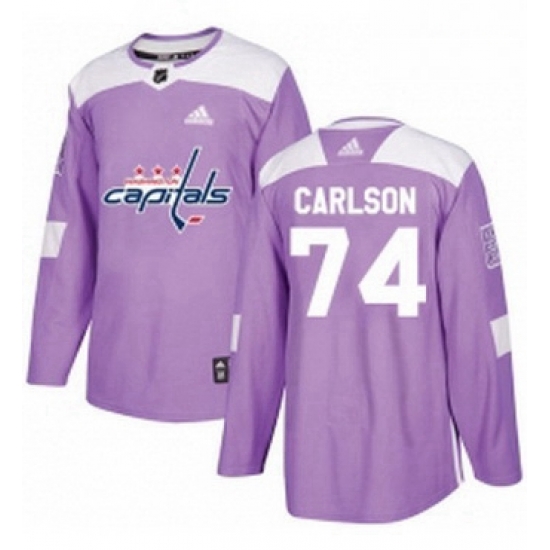 Mens Adidas Washington Capitals 74 John Carlson Authentic Purple Fights Cancer Practice NHL Jersey Mens Adidas Washington Capitals 74 John Carlson Authentic Purple Fights Cancer Practice NHL Jersey