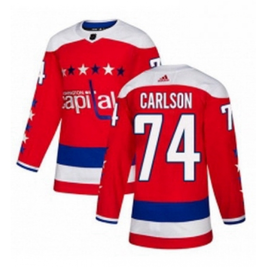 Mens Adidas Washington Capitals 74 John Carlson Authentic Red Alternate NHL Jersey Mens Adidas Washington Capitals 74 John Carlson Authentic Red Alternate NHL Jersey