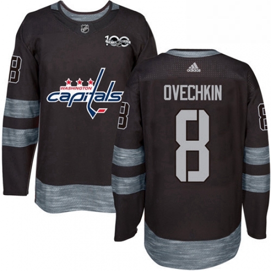 Mens Adidas Washington Capitals 8 Alex Ovechkin Authentic Black 1917 2017 100th Anniversary NHL Jersey Mens Adidas Washington Capitals 8 Alex Ovechkin Authentic Black 1917 2017 100th Anniversary NHL Jersey