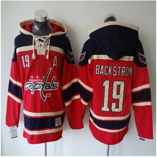 Washington Capitals #19 Nicklas Backstrom Red Sawyer Hooded Sweatshirt Stitched NHL jersey Washington Capitals #19 Nicklas Backstrom Red Sawyer Hooded Sweatshirt Stitched NHL jersey