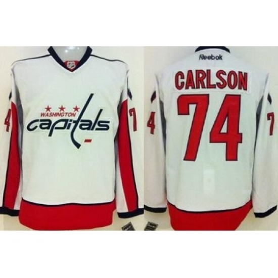 Washington Capitals #74 John Carlson White Stitched NHL Jersey Washington Capitals #74 John Carlson White Stitched NHL Jersey