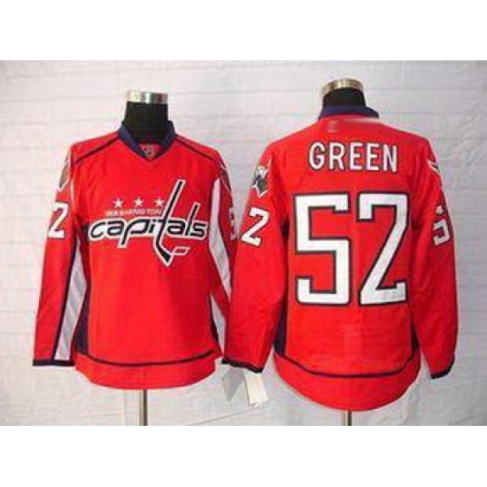 Washington Capitals No.52 GREEN Red Jersey Washington Capitals No.52 GREEN Red Jersey