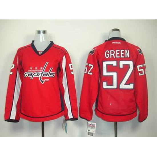 Women Washington Capitals 52 GREEN red jerseys Women Washington Capitals 52 GREEN red jerseys