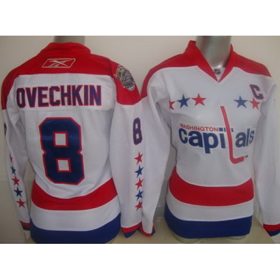 Women Washington Capitals 8 OVECHKIN White NHL Jersey Women Washington Capitals 8 OVECHKIN White NHL Jersey