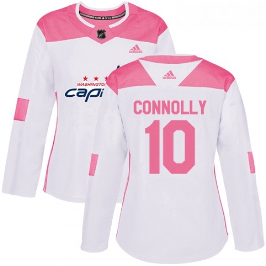 Womens Adidas Washington Capitals 10 Brett Connolly Authentic WhitePink Fashion NHL Jersey Womens Adidas Washington Capitals 10 Brett Connolly Authentic WhitePink Fashion NHL Jersey