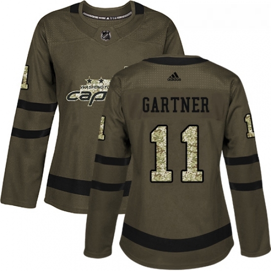Womens Adidas Washington Capitals 11 Mike Gartner Authentic Green Salute to Service NHL Jersey Womens Adidas Washington Capitals 11 Mike Gartner Authentic Green Salute to Service NHL Jersey