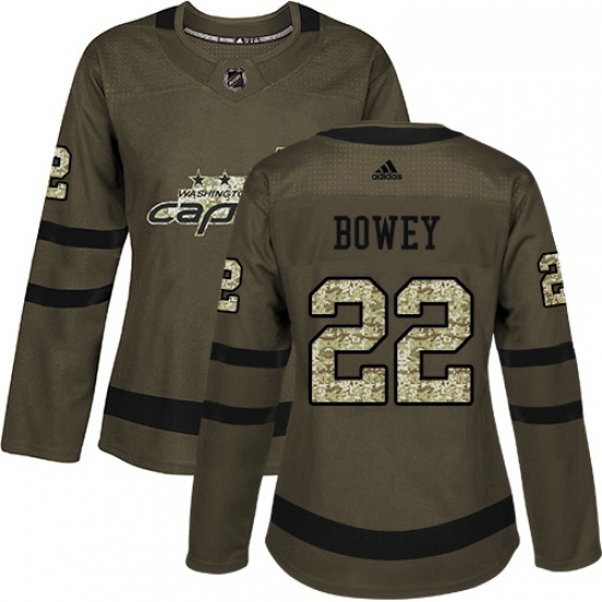 Womens Adidas Washington Capitals 22 Madison Bowey Authentic Green Salute to Service NHL Jersey Womens Adidas Washington Capitals 22 Madison Bowey Authentic Green Salute to Service NHL Jersey