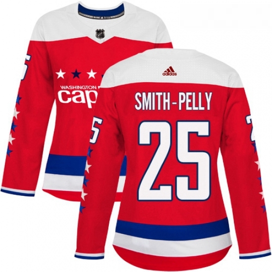 Womens Adidas Washington Capitals 25 Devante Smith Pelly Authentic Red Alternate NHL Jersey Womens Adidas Washington Capitals 25 Devante Smith Pelly Authentic Red Alternate NHL Jersey