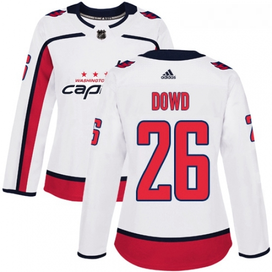 Womens Adidas Washington Capitals 26 Nic Dowd Authentic White Away NHL Jersey Womens Adidas Washington Capitals 26 Nic Dowd Authentic White Away NHL Jersey