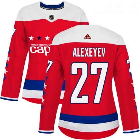 Womens Adidas Washington Capitals 27 Alexander Alexeyev Authentic Red Alternate NHL Jersey Womens Adidas Washington Capitals 27 Alexander Alexeyev Authentic Red Alternate NHL Jersey