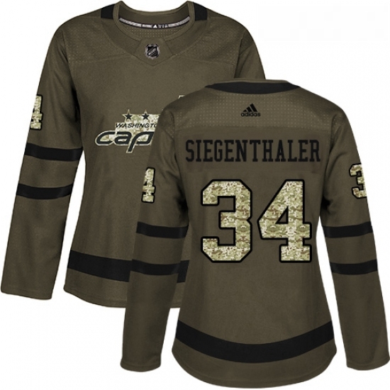Womens Adidas Washington Capitals 34 Jonas Siegenthaler Authentic Green Salute to Service NHL Jersey Womens Adidas Washington Capitals 34 Jonas Siegenthaler Authentic Green Salute to Service NHL Jersey