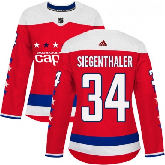 Womens Adidas Washington Capitals 34 Jonas Siegenthaler Authentic Red Alternate NHL Jersey Womens Adidas Washington Capitals 34 Jonas Siegenthaler Authentic Red Alternate NHL Jersey
