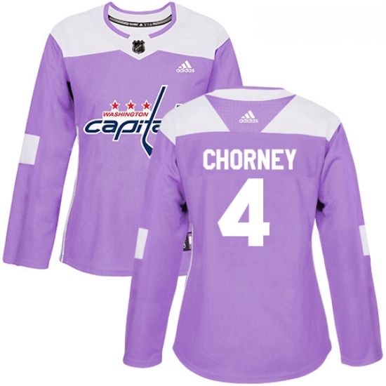Womens Adidas Washington Capitals 4 Taylor Chorney Authentic Purple Fights Cancer Practice NHL Jersey Womens Adidas Washington Capitals 4 Taylor Chorney Authentic Purple Fights Cancer Practice NHL Jersey