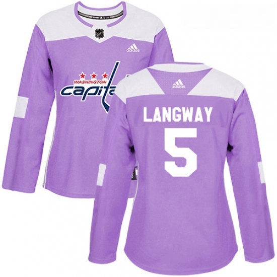 Womens Adidas Washington Capitals 5 Rod Langway Authentic Purple Fights Cancer Practice NHL Jersey Womens Adidas Washington Capitals 5 Rod Langway Authentic Purple Fights Cancer Practice NHL Jersey