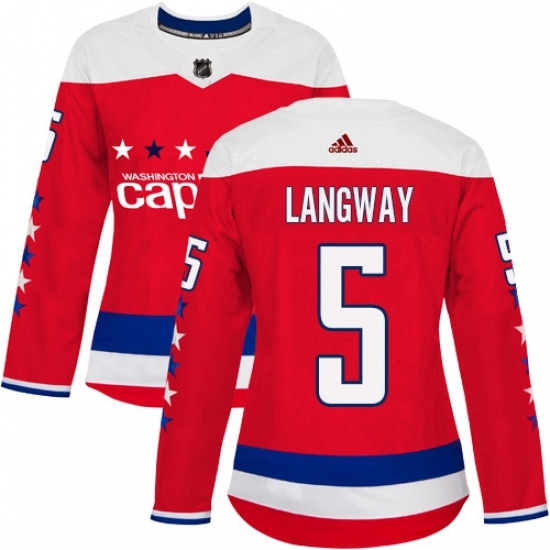 Womens Adidas Washington Capitals 5 Rod Langway Authentic Red Alternate NHL Jersey Womens Adidas Washington Capitals 5 Rod Langway Authentic Red Alternate NHL Jersey