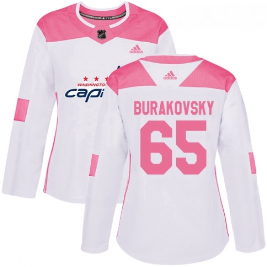Womens Adidas Washington Capitals 65 Andre Burakovsky Authentic WhitePink Fashion NHL Jersey Womens Adidas Washington Capitals 65 Andre Burakovsky Authentic WhitePink Fashion NHL Jersey