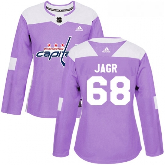 Womens Adidas Washington Capitals 68 Jaromir Jagr Authentic Purple Fights Cancer Practice NHL Jersey Womens Adidas Washington Capitals 68 Jaromir Jagr Authentic Purple Fights Cancer Practice NHL Jersey