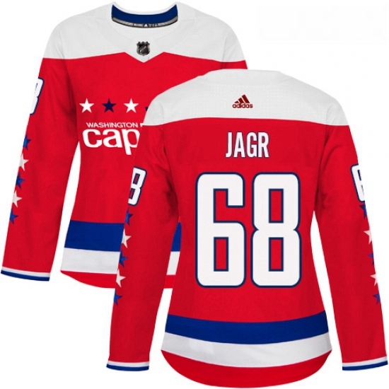 Womens Adidas Washington Capitals 68 Jaromir Jagr Authentic Red Alternate NHL Jersey Womens Adidas Washington Capitals 68 Jaromir Jagr Authentic Red Alternate NHL Jersey