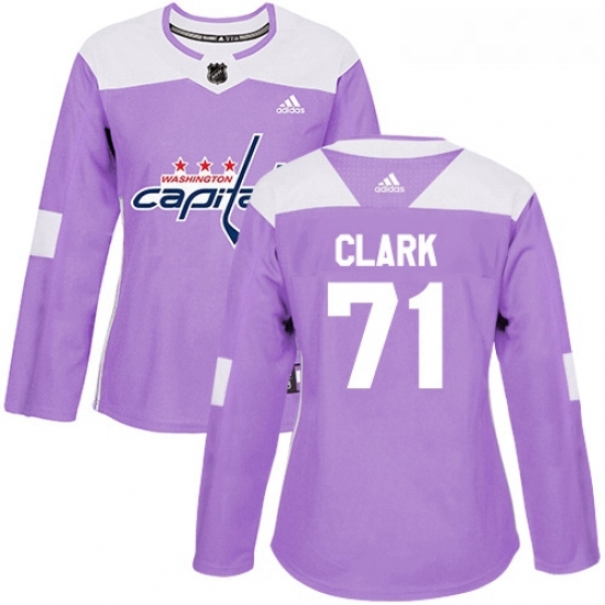Womens Adidas Washington Capitals 71 Kody Clark Authentic Purple Fights Cancer Practice NHL Jerse Womens Adidas Washington Capitals 71 Kody Clark Authentic Purple Fights Cancer Practice NHL Jerse