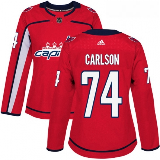 Womens Adidas Washington Capitals 74 John Carlson Premier Red Home NHL Jersey Womens Adidas Washington Capitals 74 John Carlson Premier Red Home NHL Jersey