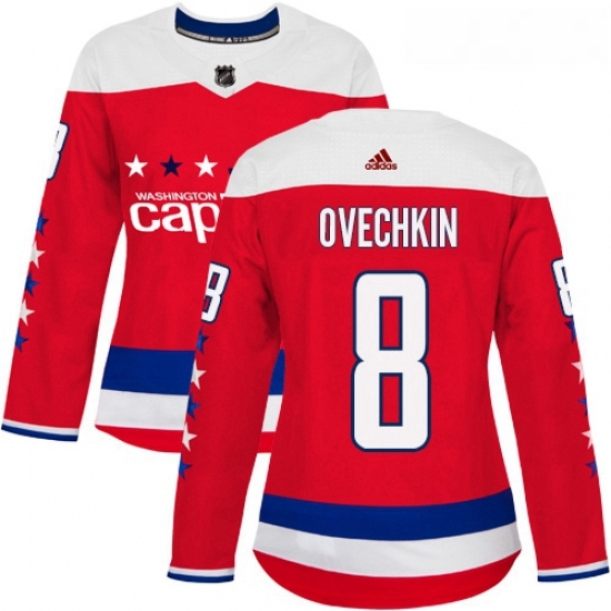 Womens Adidas Washington Capitals 8 Alex Ovechkin Authentic Red Alternate NHL Jersey Womens Adidas Washington Capitals 8 Alex Ovechkin Authentic Red Alternate NHL Jersey