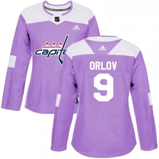 Womens Adidas Washington Capitals 9 Dmitry Orlov Authentic Purple Fights Cancer Practice NHL Jersey Womens Adidas Washington Capitals 9 Dmitry Orlov Authentic Purple Fights Cancer Practice NHL Jersey