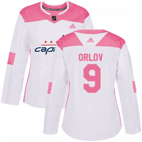 Womens Adidas Washington Capitals 9 Dmitry Orlov Authentic WhitePink Fashion NHL Jersey Womens Adidas Washington Capitals 9 Dmitry Orlov Authentic WhitePink Fashion NHL Jersey
