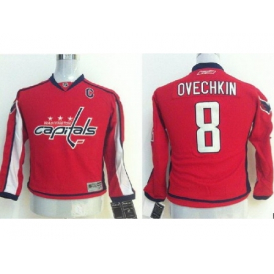 Kids Washington Capitals 8 Alex Ovechkin Red NHL Jerseys Kids Washington Capitals 8 Alex Ovechkin Red NHL Jerseys