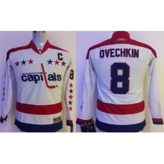 Kids Washington Capitals 8 Alex Ovechkin White Jerseys Kids Washington Capitals 8 Alex Ovechkin White Jerseys