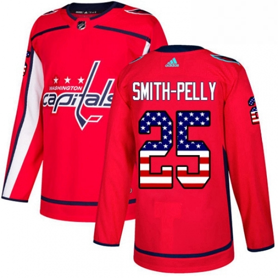Youth Adidas Washington Capitals 25 Devante Smith Pelly Authentic Red USA Flag Fashion NHL Jersey Youth Adidas Washington Capitals 25 Devante Smith Pelly Authentic Red USA Flag Fashion NHL Jersey