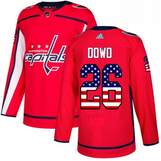Youth Adidas Washington Capitals 26 Nic Dowd Authentic Red USA Flag Fashion NHL Jersey Youth Adidas Washington Capitals 26 Nic Dowd Authentic Red USA Flag Fashion NHL Jersey