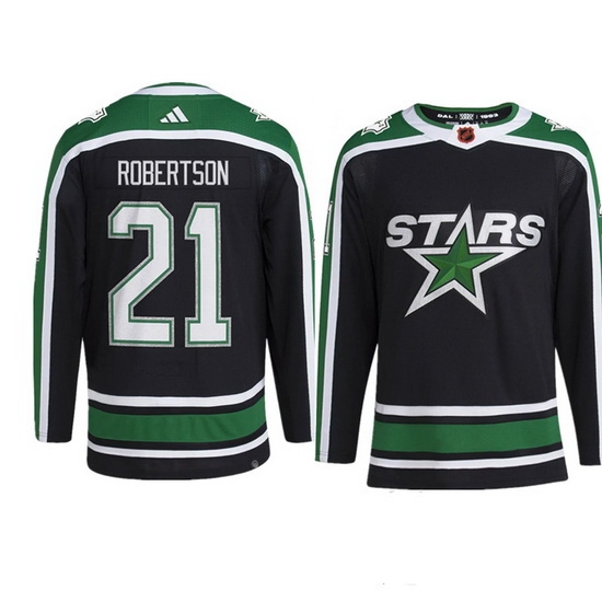 Youth Dallas Stars 21 Jason Robertson Black 2022 23 Reverse Retro Stitched Jersey Youth Dallas Stars 21 Jason Robertson Black 2022 23 Reverse Retro Stitched Jersey