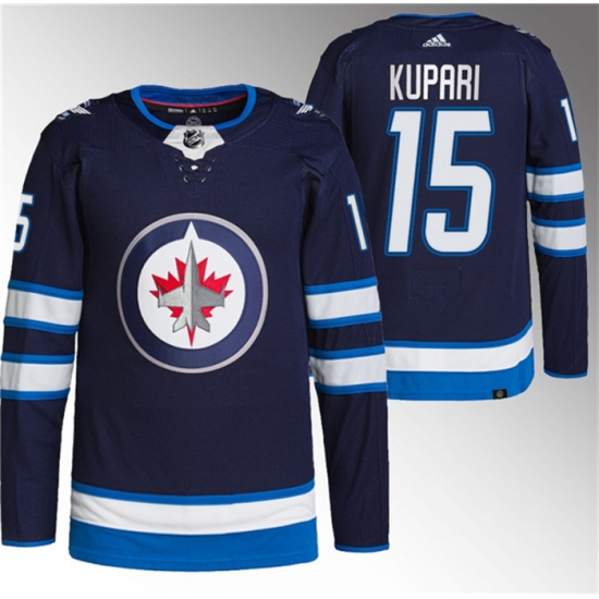 Men Winnipeg Jets 15 Rasmus Kupari Navy Stitched Jersey Men Winnipeg Jets 15 Rasmus Kupari Navy Stitched Jersey