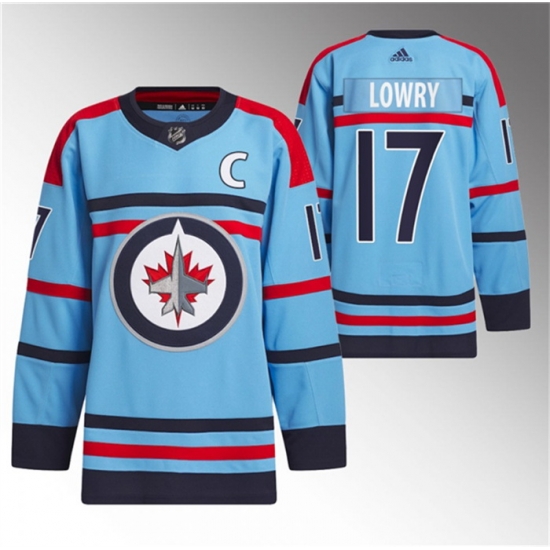 Men Winnipeg Jets 17 Adam Lowry Light Blue Anniversary Primegreen Stitched Jersey Men Winnipeg Jets 17 Adam Lowry Light Blue Anniversary Primegreen Stitched Jersey
