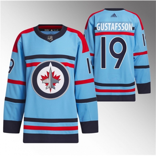 Men Winnipeg Jets 19 David Gustafsson Light Blue Anniversary Primegreen Stitched Jersey Men Winnipeg Jets 19 David Gustafsson Light Blue Anniversary Primegreen Stitched Jersey