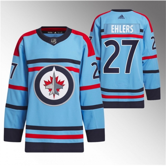 Men Winnipeg Jets 27 Nikolaj Ehlers Light Blue Anniversary Primegreen Stitched Jersey Men Winnipeg Jets 27 Nikolaj Ehlers Light Blue Anniversary Primegreen Stitched Jersey