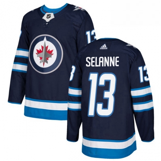 Mens Adidas Winnipeg Jets 13 Teemu Selanne Premier Navy Blue Home NHL Jersey Mens Adidas Winnipeg Jets 13 Teemu Selanne Premier Navy Blue Home NHL Jersey